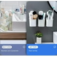 thumbnail image 4 of LEVERLOC Suction Shower Toothbrush Holder, Toothpaste Toothbrush Suction Cup in Shower, Kitchen Tableware Holder, Self-draining for Bathroom Wall, Drill-Free Removable, 4 of 8