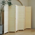 thumbnail image 3 of Furnnylane 6 Panel Folding Room Divider Screen Freestanding Bamboo Panel Screen in Beige 67" H x 92.1" W, 3 of 5
