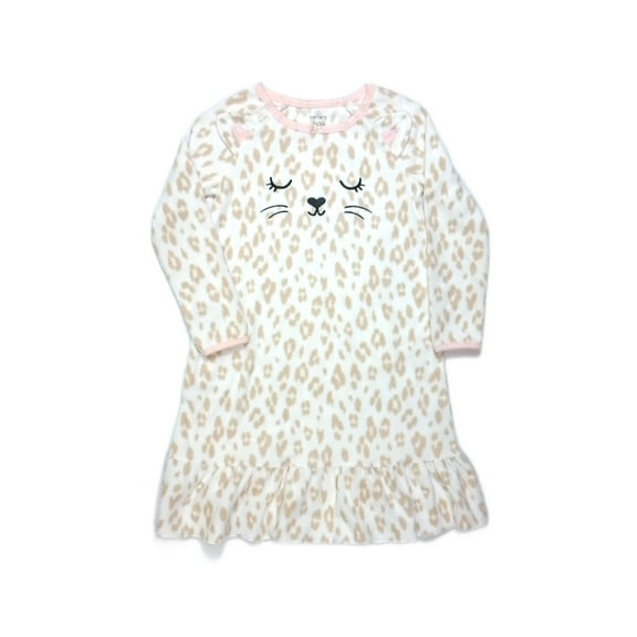 Carter's Toddler Girl's Leopard Cat Print Fleece Nightgown, Gown (Size 2T)