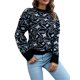 thumbnail image 4 of VISgogo, suéter de punto esponjoso para mujer, primavera, informal, estampado de estrellas, suelto, manga larga, cuello redondo, pulóver, Tops, ropa de calle VISgogo moda, 4 of 7
