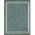 thumbnail image 3 of Unique Loom Outdoor Border Collection Area Rug - Soft Border (9' x 12' 2" Rectangle Teal/Ivory), 3 of 7