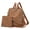A-brown, variant on Women's Corduroy Casual Backpack, Foldable Travel Shoulder Bag with Wristlet Wallet Handbag