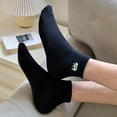 thumbnail image 3 of Dujiujun 1 Pair Men Cotton Ankle Socks Low-tube No Odor Solid Color Embroidery High Elasticity Anti-slip Sweat-absorption Anti-shrink Sports Four Season Socks, 3 of 7