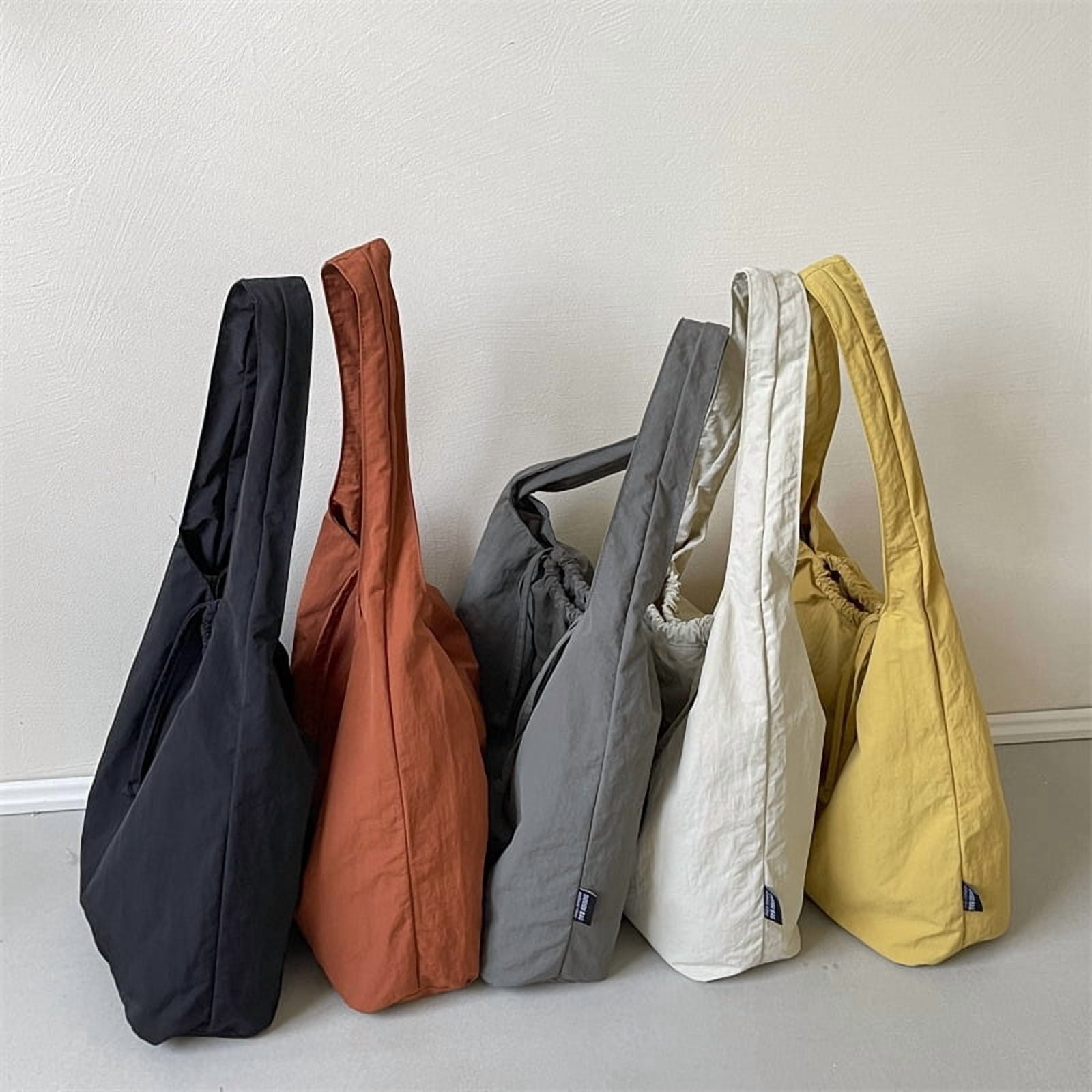 New nylon fabric bag, trendy Japanese-style simple solid color tote bag, casual large-capacity versatile shoulder bag, cross-border backpack