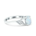 thumbnail image 2 of Art Deco Oval Engagement Ring Lab Created White Opal 925 Sterling Silver Size 10, 2 of 6