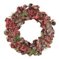thumbnail image 1 of Northlight Couronne de Noël Artificielle à Carreaux Rouges 14,25 Pouces, Non Éclairée, 1 of 3