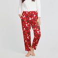 thumbnail image 6 of PatPat Womens Christmas Pajama Pants Flannel Plush Pj Bottom Super Soft Toasty Warm Sleep Pants with Pockets Gingerbread Man Print, Red, M, 6 of 12