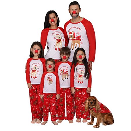 

Christmas Family Holiday Pajamas Matching Deer Christmas Tops Pants Sleepwear