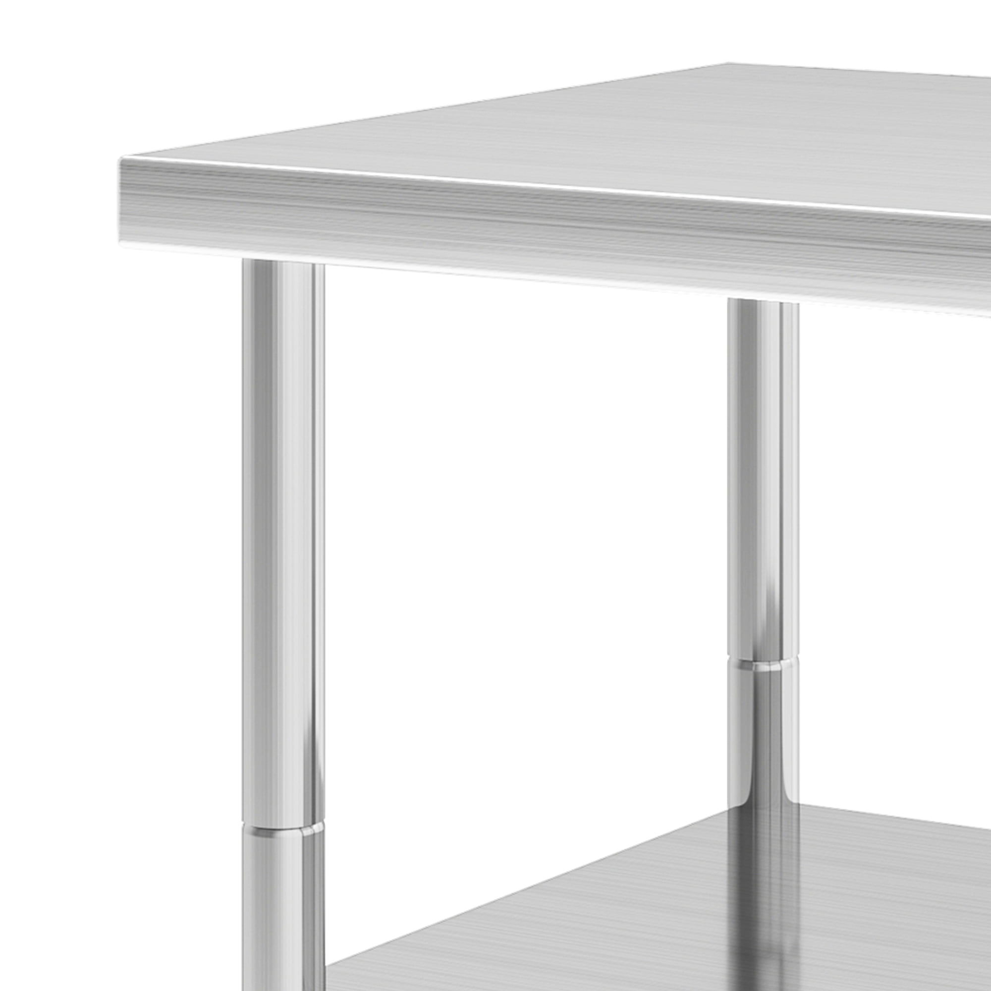 Uforic 30" x 24" Wide Stainless Steel Adjustable Work Table for Home Kitchen, Restaurant, Garage, Warehouse, and Outdoor Use