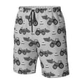 thumbnail image 6 of Uemuo Gray Tractor Pattern Men's Swim Trunks Hawaiian Beach Bathing Suit Swimsuits Beach Quick-Dry Shorts with Pockets-3X-Large, 6 of 9