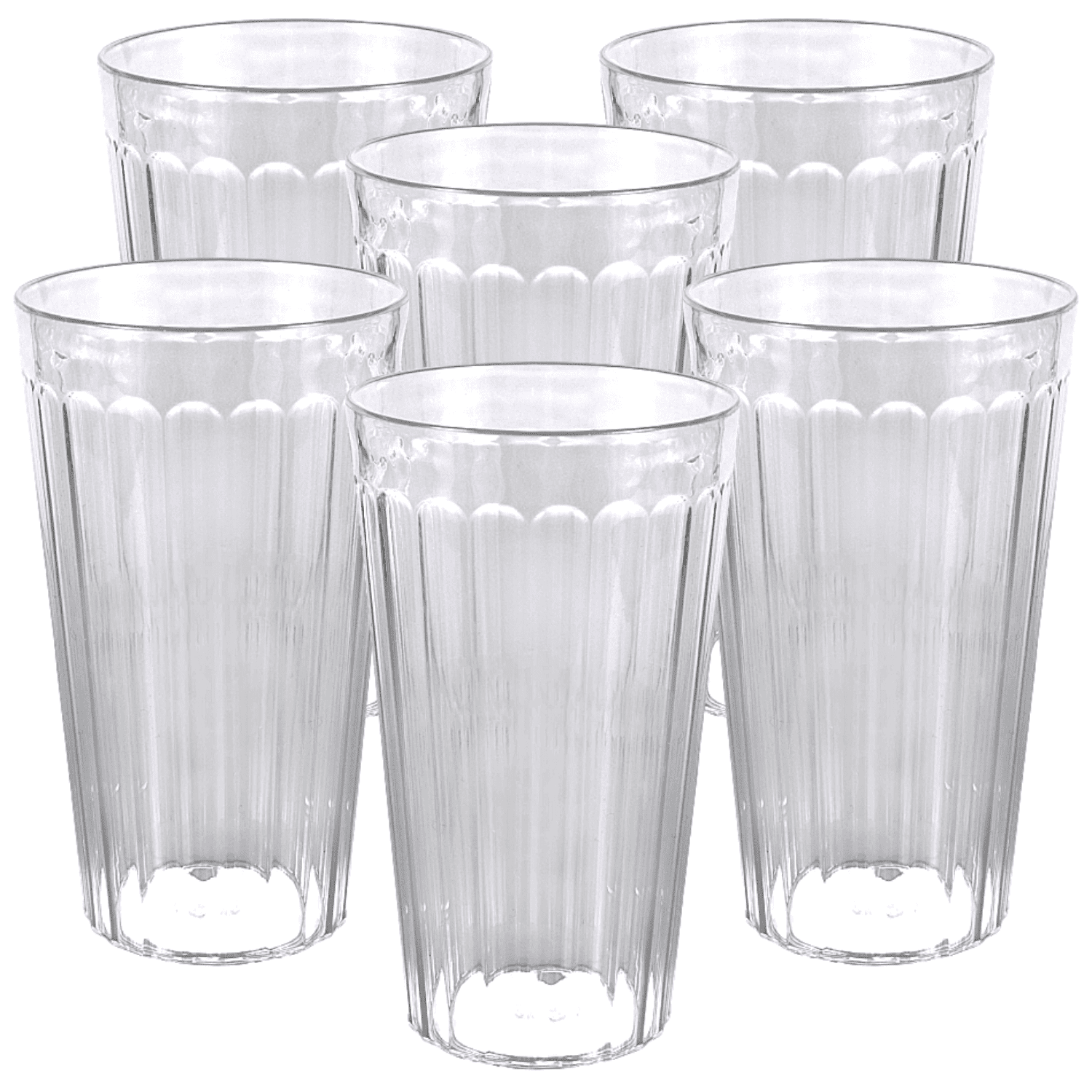 Tumbler Glass Set - Plastic Drinkware for Outdoor Use - Set of 4, Clear