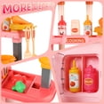 thumbnail image 3 of Anpro 28Inch Play Kitchen Set for Kids, 49PCS Pretend Toddler Kitchen Playset with Sounds & Lights, Toy Kitchen Cooking Set, Best Learning Toy Gifts for Toddlers Boys Girls, Pink, 3 of 11