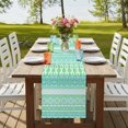 thumbnail image 4 of Table Runners 72 Inches Long Dress Scarves, Teal Green Boho Farmhouse Kitchen Table Runner, Coffee Tablerunners, Vintage Ethnic Tribe Abstract Art 14x72 Inch, 4 of 9