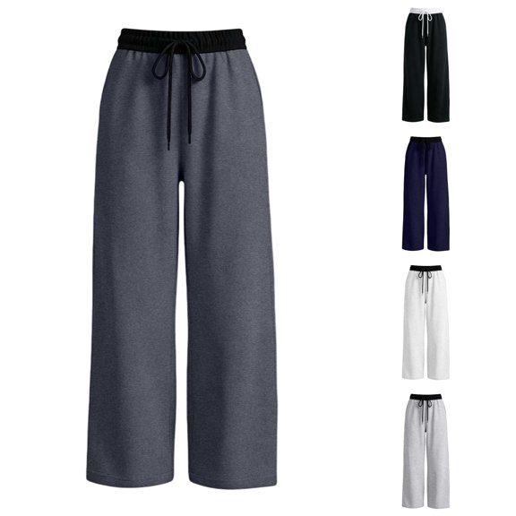 XIYON Pants for Girls Loose Fit Straight Leg Pants for Kids Comfortable Everyday Trousers with Pockets 11-12 Years