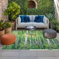 thumbnail image 2 of Green Botanical Outdoor Rug for Patio/Deck/Porch, Non-Slip Large Area Rug 6 x 9 Ft, Contemporary Abstract Art Indoor Outdoor Rugs Washable Area Rugs, Reversible Camping Rug Carpet Runner, 2 of 8