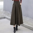 thumbnail image 2 of Sngxgn Women's Casual High Waist Skirt Split Trim Midi Skirts(Coffee,XXXL), 2 of 6
