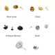 thumbnail image 3 of 50 alfileres de solapa de latón con forma de mariposa para hacer joyas Oro, 3 of 9