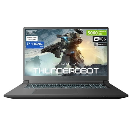 Thunderobot Storm 17 Gaming Laptop, 17.3" QHD 165Hz, Core i7-13620H, GeForce RTX 5060, 16GB RAM, 1TB SSD, RGB Keyboard, Win 11 Home