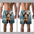 thumbnail image 3 of luoweisi Men's Beach Shorts Quick Dry Swim Trunks with Mesh Lining Giraffe S, 3 of 5