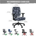 thumbnail image 5 of FKELYI Retro Sea Turtle Print Office Chair Covers with 2 Pcs Arm Rest Covers Stretch Fabric Computer Chair Slipcover Anti-Dust Swivel Chairs Protector for Home Office Decor, 5 of 7