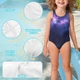 thumbnail image 6 of Yuyamidu Galaxy One Piece Swimsuit for Girls 4-15 Years Old Cross Back Sleeveless Bathing Suits Teens Summer Beach Wear Dance Leotards, 6 of 7