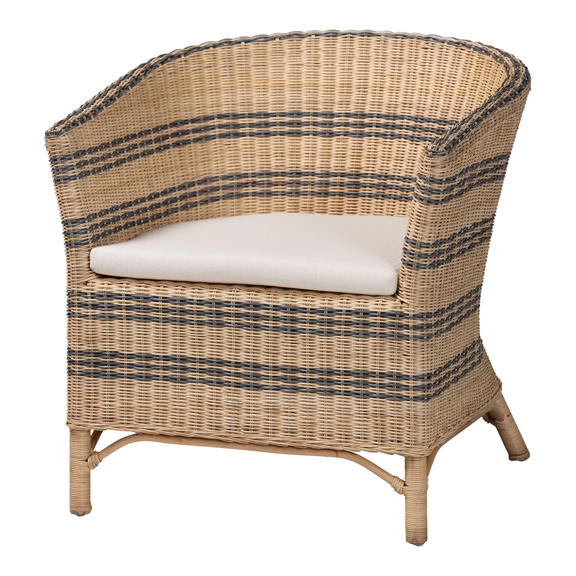 bali & pari Elda Boho Accent Chair, Natural Brown
