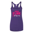 thumbnail image 2 of I Wear Pink for My Mom Survivor Awareness Tri-Blend Racerback Tank Top, Purple Rush, Medium, 2 of 3