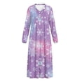 thumbnail image 5 of Tutolipy Christmas Nightgowns for Women Snowflake Printed Sleepwear V Neck Loungewear Long Sleeve Nightshirts Comfy House Dress for Home, S, 5 of 7