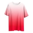 thumbnail image 5 of Rutainlusire Women's Tops Trendy Loose Gradient Ombre Short Sleeve T-Shirt Women's Plus Size Round Neck Short Sleeved Spring/Summer Basic Shirt T-Shirt Top, 5 of 5