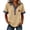 Beige, variant on Women's Casual Short Sleeve Pullover Sweatshirt Denim Stitching Button Turtleneck Top Loose Comfy Solid Color, Dark Gray S