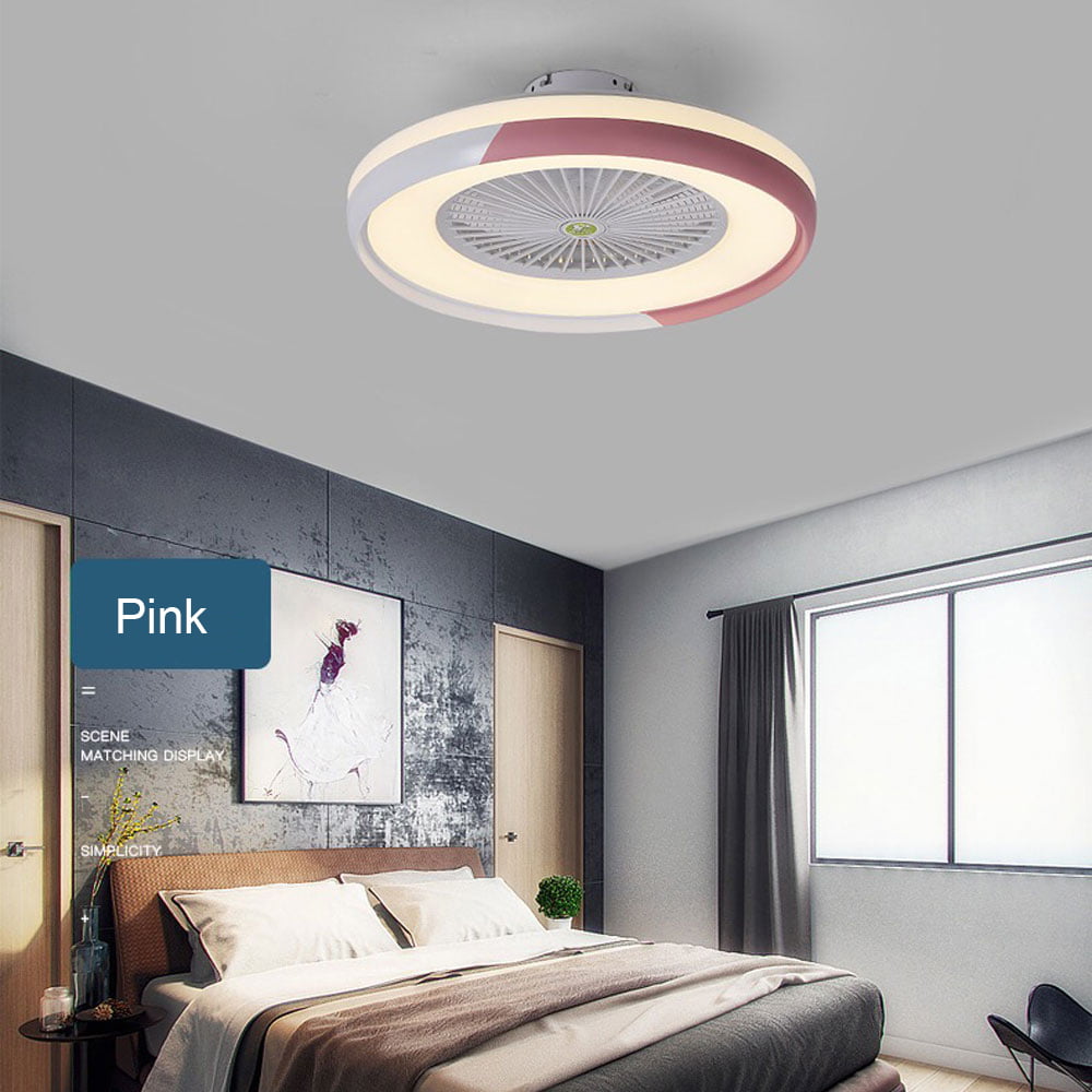 Adjustable ceiling fan with lighting LED light wind speed Dimmable with remote control 32W Modern LED ceiling light for bedroom living room,Brown 