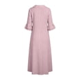 thumbnail image 4 of Dvprdro Ruffle Collar 3/4 Sleeve A Line Midi Dress for Women Loose Fit Solid Color Casual Summer, 4 of 8