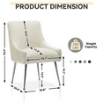 thumbnail image 5 of SEYNAR Modern Pleated Velvet Dining Chairs Set of 4, Tufted Upholstered Side Accent Kitchen Chair with Silver Legs for Living Room(Beige), 5 of 7