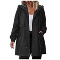 thumbnail image 5 of GEWSEY Womens Rain Jacket with Hood Packable Lightweight Raincoats for Women Waterproof Long Rain Coat Windbreaker (Black, 5XL), 5 of 9