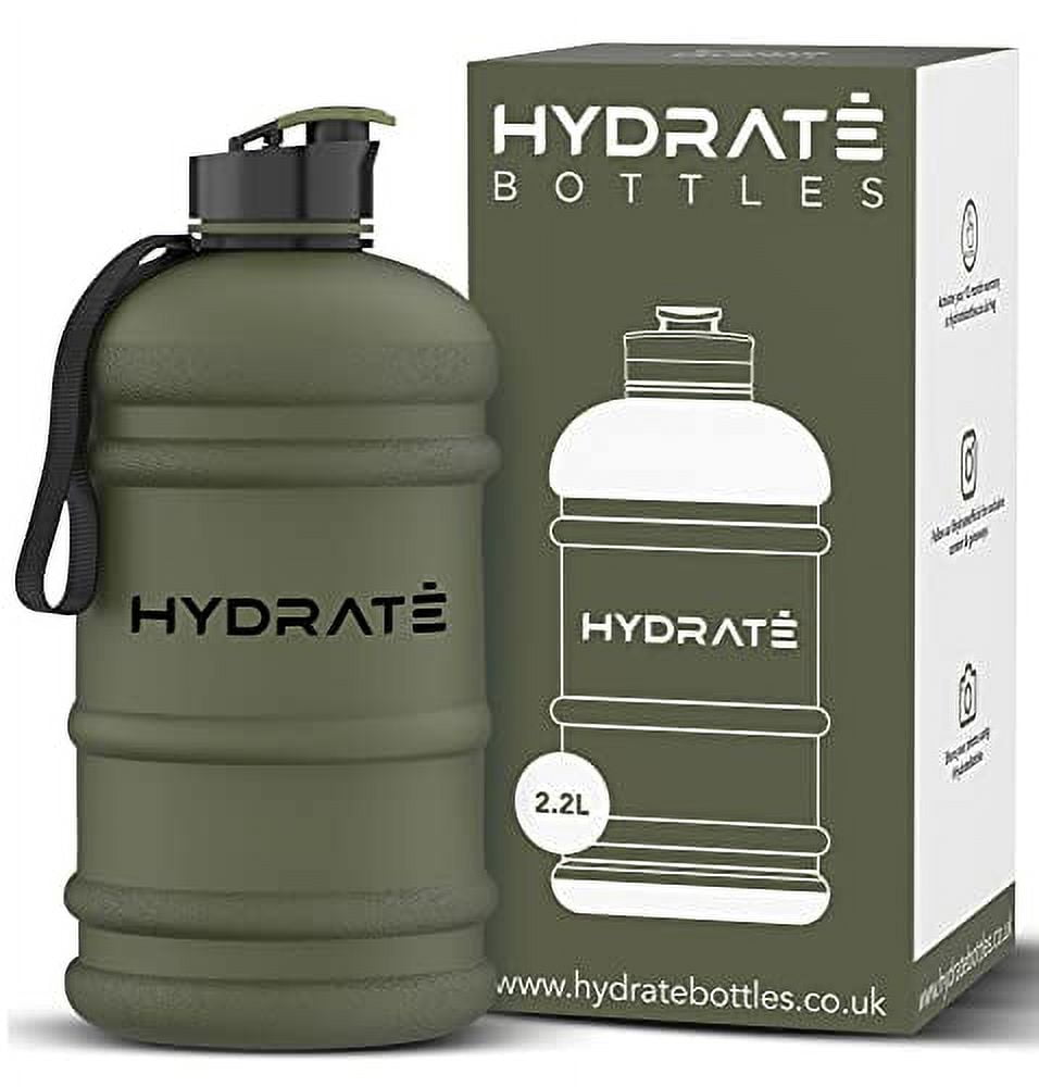 HYDRATE Matte Camo Half Gallon Water Bottle - XL Jug, BPA Free, Flip Cap, Ideal for Gym, Extra Strong Material (74 oz)