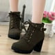thumbnail image 5 of Women's Large Size Ankle Boots Lace Up Side Zipper Buckle Suede Shoes Suitable for Indoor Outdoor, 5 of 5