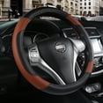 thumbnail image 1 of Leather Car Steering Wheel Cover, Non-Slip Car Wheel Cover Protector Breathable Microfiber Leather Universal Fit for Most Cars, Coffee 38cm, 1 of 6