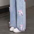 thumbnail image 6 of OJSFQUFP Girls Jeans Elastic Waist Wide Leg Baggy Loose Pants Kids Trousers Streetwear Washed Sweatpants, 6 of 9