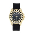 thumbnail image 2 of Women's Baguette Cut Iced Out Diamond Watch - Drop it Down with This Bling'ed Out Crystal Tennis Bracelet on Your Wrist Ladies! - ST10372MLA-TB (ST10372SLA Rubber Gold Blk/Blk- TB), 2 of 9