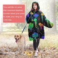 thumbnail image 4 of Rainbow Mushroom Neon Black Pattern Wearable Oversized Blanket,Wearable Blanket Hoodie for Adults,Cozy Hooded Blankets with Super Pockets,Super Warm Fuzzy Pullover for Women & Men, 4 of 6