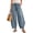 Blue, variant on hoksml Women Lace Hem Cropped Harem Pants Drawstring Elastic Waist Loose Casual Trousers for Vacation Wear