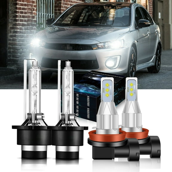 H11 D2S Xenon bulbs for 2016-19 Mitsubishi Mirage LED Headlights High Low Beam 4pc