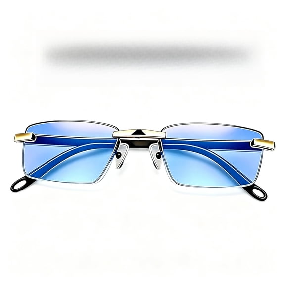 Lanola Rimless Blue Light Blocking Reading Glasses, Lightweight Frameless Rectangular Eyeglasses with Gold Metal Accents & Anti Glare Lenses for Men & Women