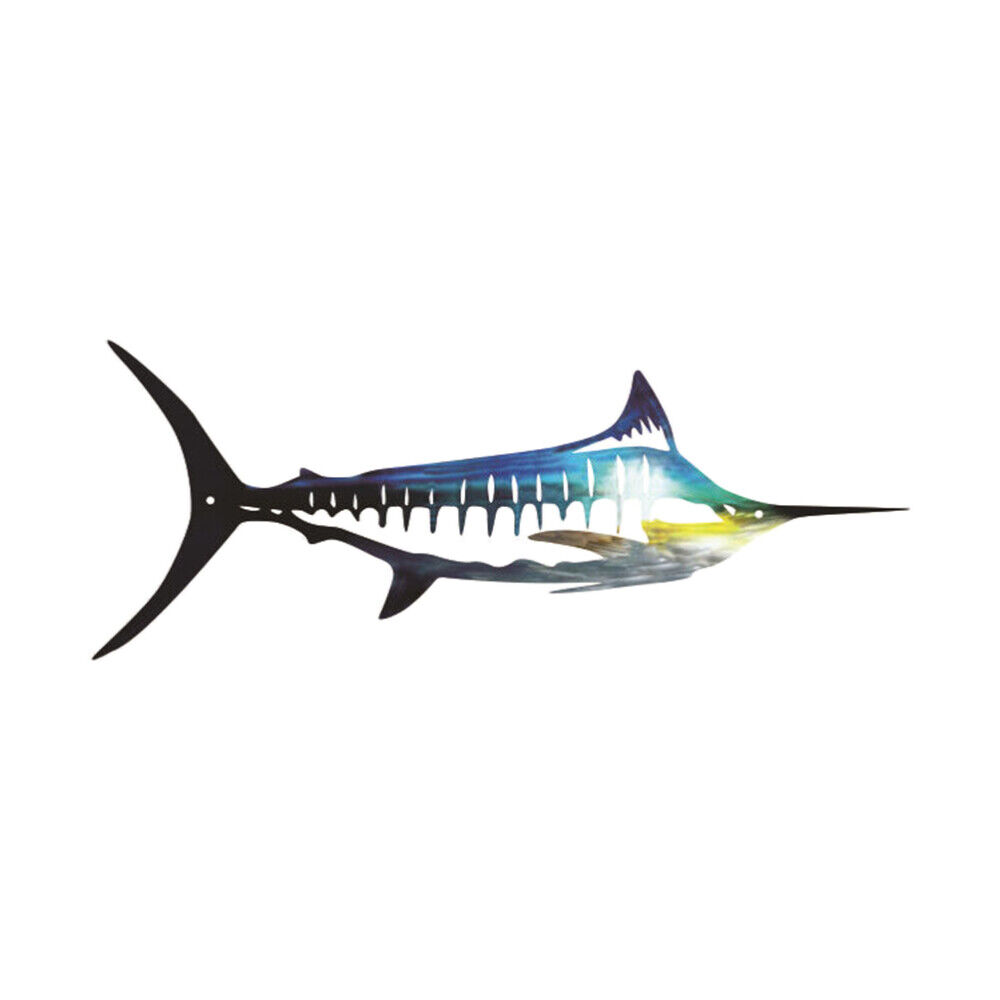 dosili Hanging Fish Wall Art Decorations Iron Seaside Swordfish Wall Sculpture