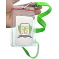 thumbnail image 2 of 12 Pack - Bright Neon Lanyards with Clear Resealable Vertical Badge Holder - Wide Neck Straps with Breakaway Clasp for Cruise Key Cards, Theme Park and School Passes by Specialist ID (Green), 2 of 7
