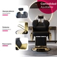 thumbnail image 4 of Sillón de Barbería Arezzo Premium con Detalles Dorados, 4 of 6