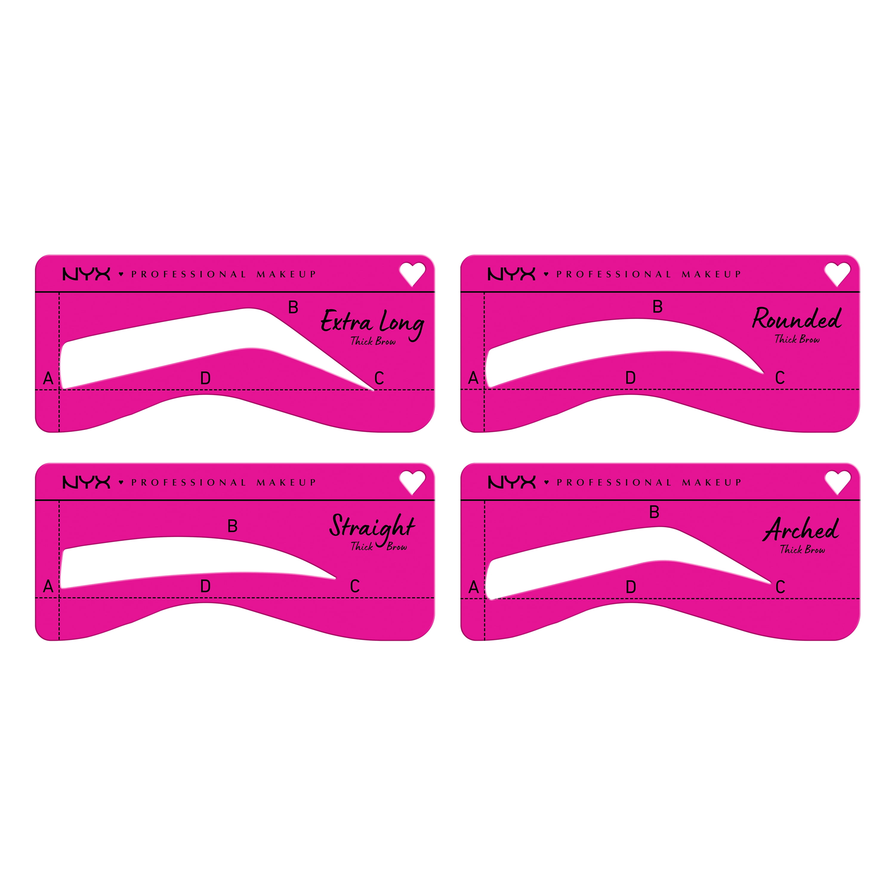 Nyx Professional Nyx Zero To Brow Stencil For Thick Brws