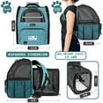 thumbnail image 2 of PetAmi Expandable Dog Cat Backpack Carrier, Airline Approved, Teal Blue, 2 of 7