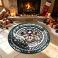 thumbnail image 5 of Cififendec Christmas Round Area Rug, 31.5", Large 3D Visual Illusion Floor Mat with Santa Print Non Slip Base for Fireplace Side Festive Floor Styling, 5 of 6