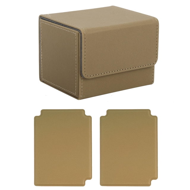 Caja de baraja de cartas coleccionables, protectores de tarjetas de exhibición, estuche para tarjetas deportivas coleccionable marrón